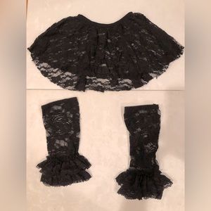 Girls Lace ballet skirt with matching leg warmers
